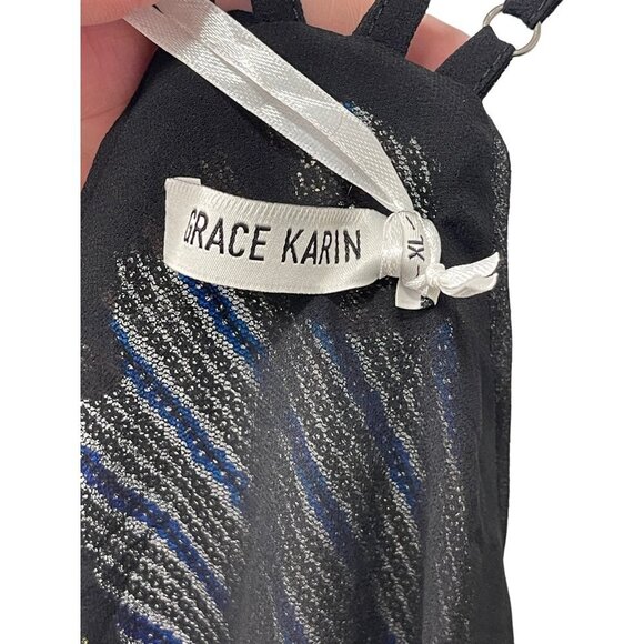 NEW GRACE KARIN Sequined Cami Top Dual Shoulder Strap V-Neck A-Line Tops Size XL - Picture 6 of 7